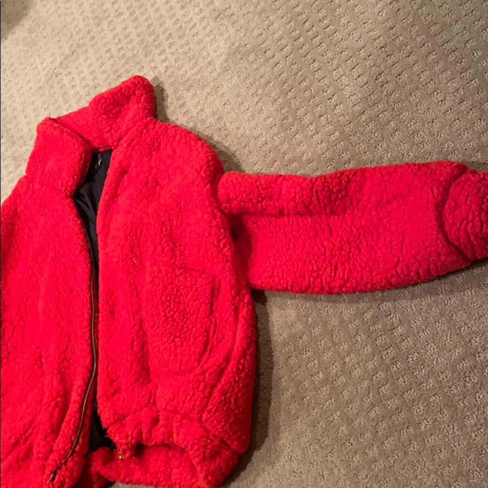 Red teddy jacket - Picture 3 of 4